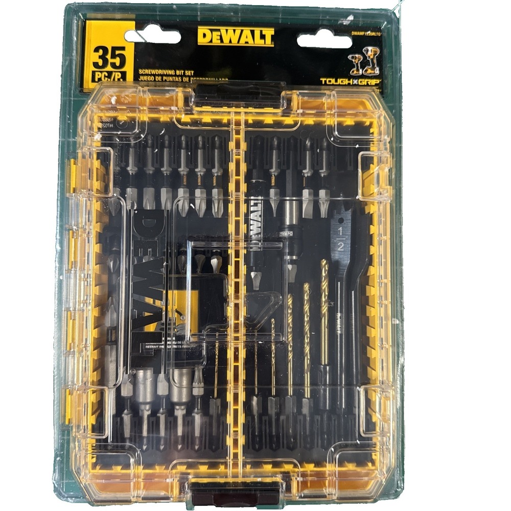 DeWalt 35pc Screwdriver & Drill Bit Set w/ToughCase Tough‎ Grip Factory Sealed